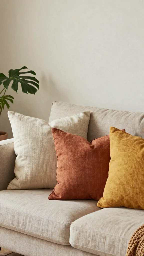 12 Throw Pillow Trends in 2026 to Refresh Your Living Room - 1. Eco-Conscious Materials 1