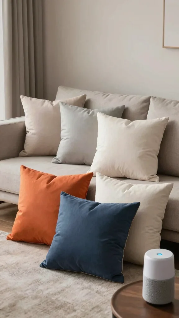 12 Throw Pillow Trends in 2026 to Refresh Your Living Room - 12. Smart Pillows with Technology 1