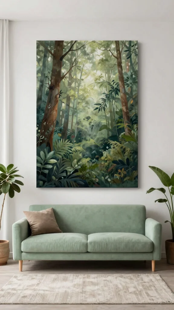 12 Wall Art Ideas Above the Couch for a Polished Living Room - 5. Nature-Inspired Art 1