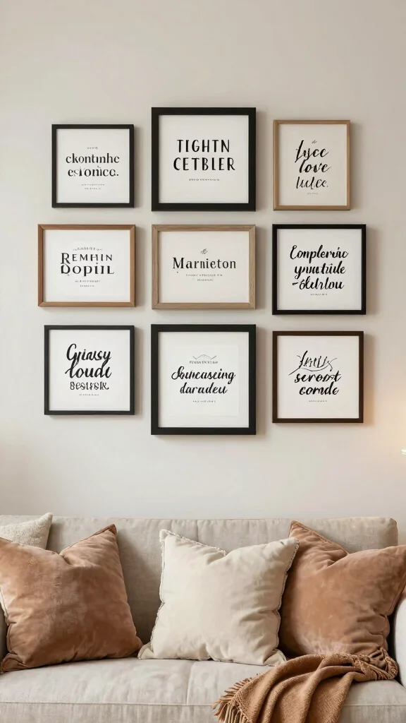 12 Wall Art Ideas for Living Room Walls That Feel Instantly Styled - 10. Inspirational Quotes 1