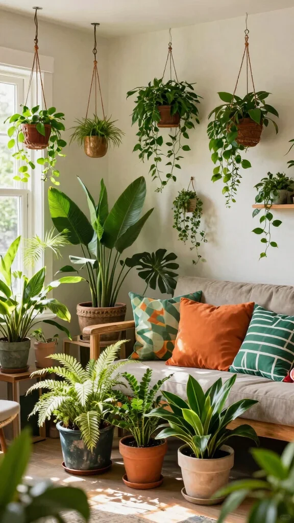 12 Wall Art Ideas for Living Room Walls That Feel Instantly Styled - 11. Abundant Greenery 1