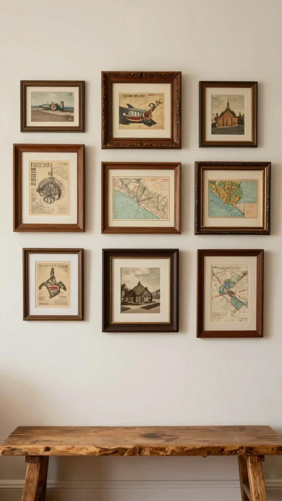 12 Wall Art Ideas for Living Room Walls That Feel Instantly Styled - 5. Framed Vintage Finds 1