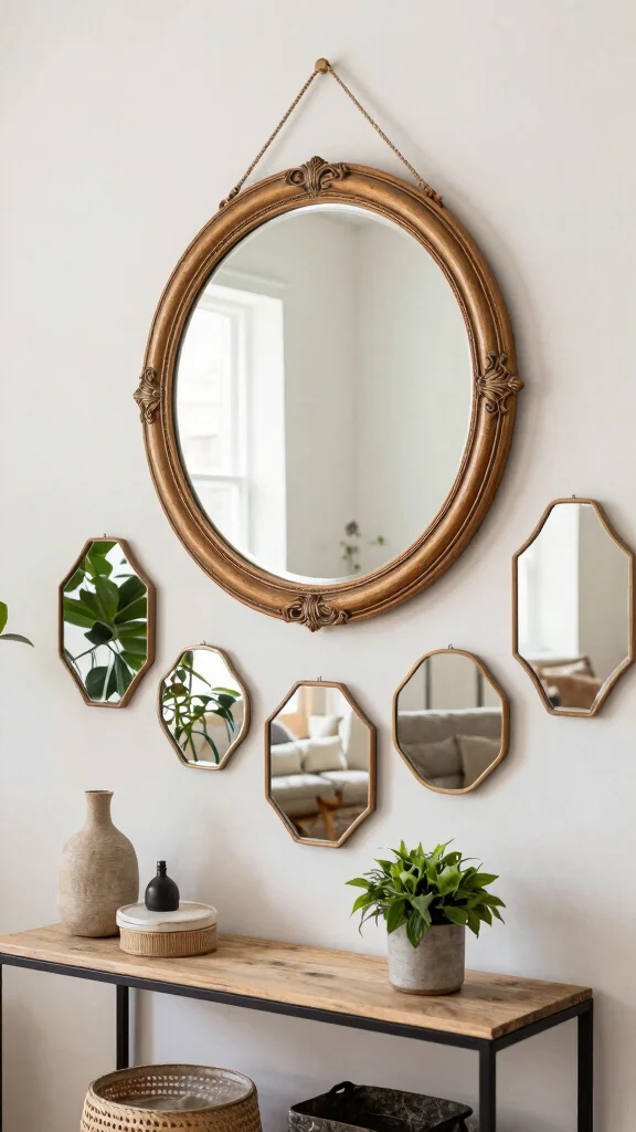12 Wall Art Ideas for Living Room Walls That Feel Instantly Styled - 6. Statement-Making Mirrors 1