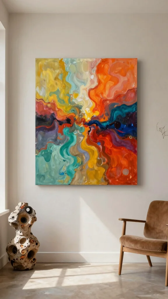 12 Wall Art Trends in 2026 Worth Decorating Your Home With - 7. Abstract Art with Eco-Friendly Materials 1