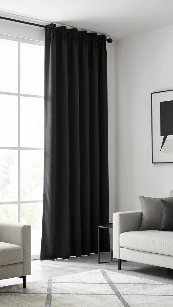 12 Window Treatment Ideas With Curtains That Make Any Room Feel Softer - 8. Modern Minimalism with Monochrome 1