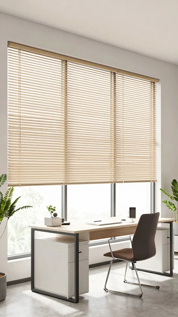 12 Window Treatment Ideas for High Ceilings That Feel Balanced - 5. Minimalist Blinds 1