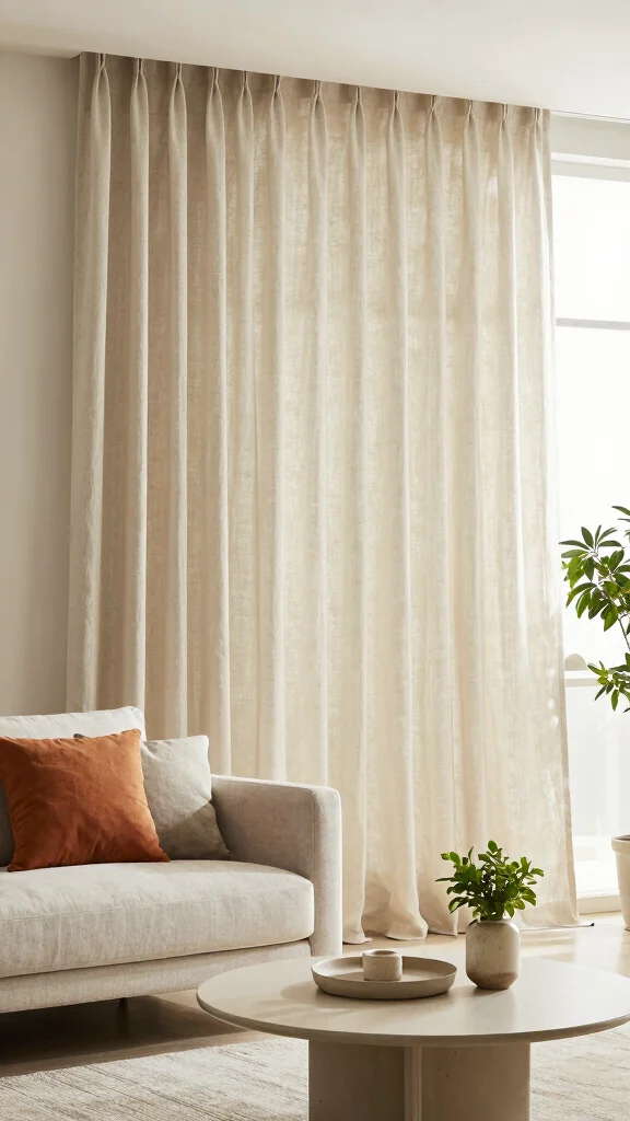 12 Window Treatment Ideas for Living Rooms That Feel Designer Done - 4. Linen Drapes for an Effortless Elegance 1