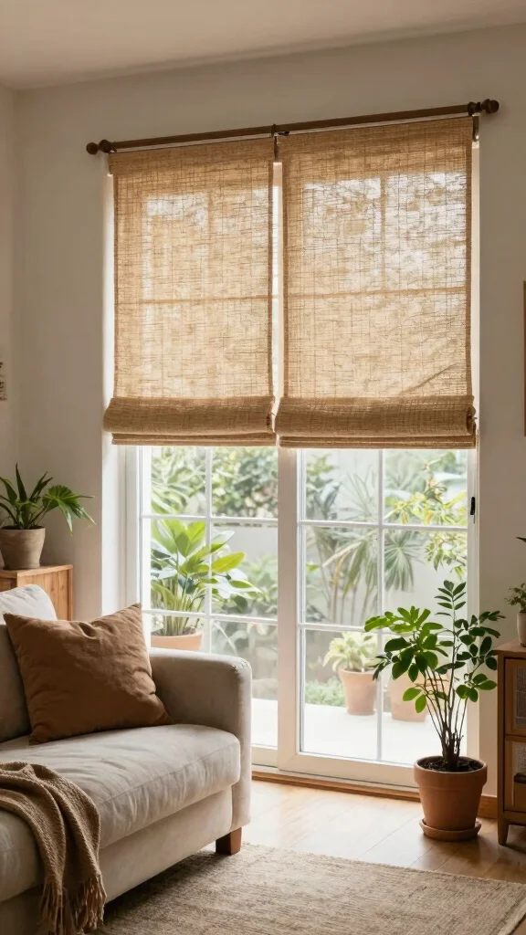 12 Window Treatment Ideas for Sliding Glass Doors That Actually Work - 6. Natural Fiber Shades 1