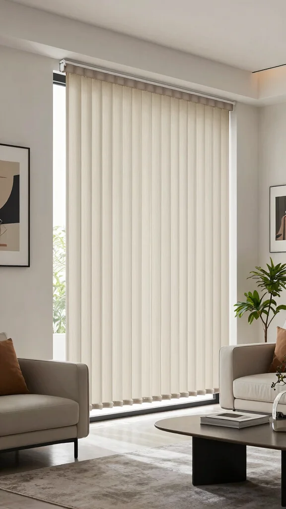 12 Window Treatment Ideas for Sliding Glass Doors That Actually Work - 7. Vertical Blinds in Eco-Friendly Materials 1