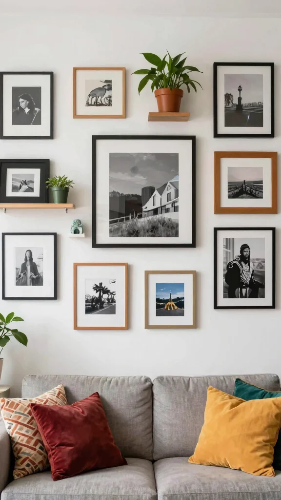 13 Aesthetic Wall Art Print Ideas for Bedrooms, Offices, and More - 10. Eclectic Gallery Walls 1