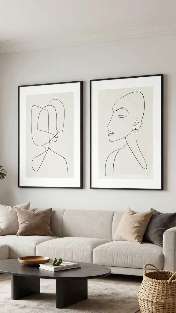 13 Aesthetic Wall Art Print Ideas for Bedrooms, Offices, and More - 4. Minimalist Line Art 1