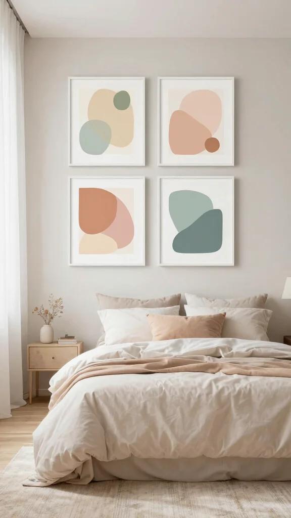 13 Aesthetic Wall Art Print Ideas for Bedrooms, Offices, and More - 9. Soft Pastel Abstracts 1