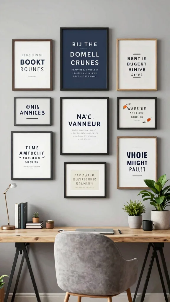 13 Office Wall Art Ideas That Boost Focus and Creativity - 1. Framed Inspirational Quotes 1