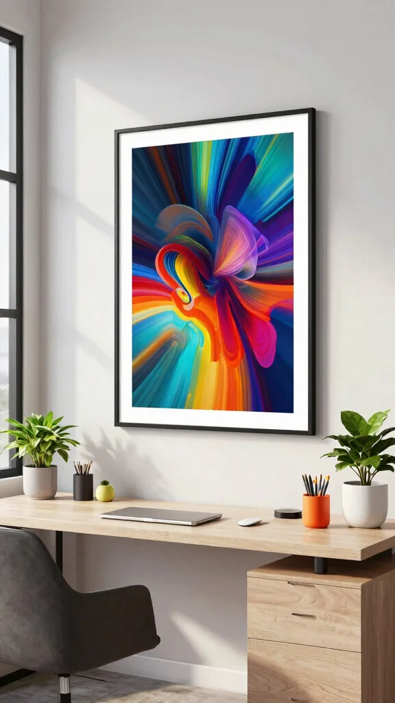 13 Office Wall Art Ideas That Boost Focus and Creativity - 13. Digital Art Displays 1
