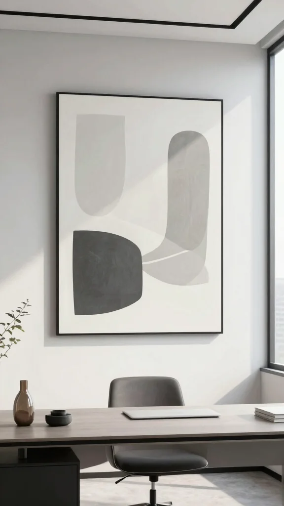 13 Office Wall Art Ideas That Boost Focus and Creativity - 9. Minimalist Designs 1