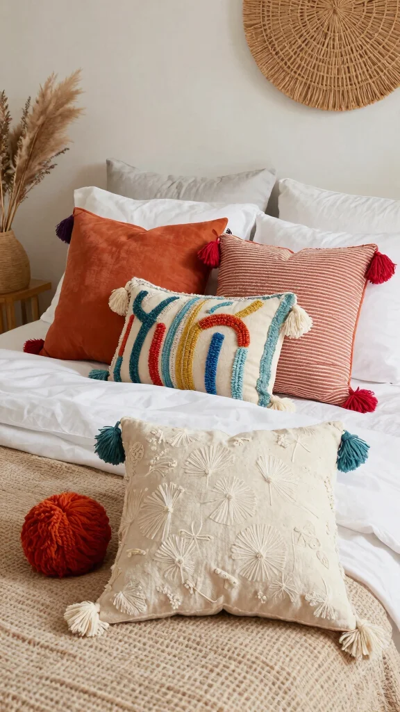 14 Bedroom Throw Pillow Ideas to Instantly Upgrade Your Bed - 10. Tassels and Fringe 1