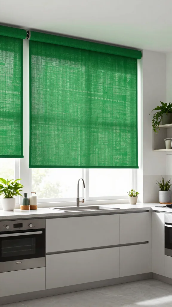 14 Kitchen Window Treatment Ideas for Style, Privacy, and Light - 4. Eco-Friendly Roller Shades for Modern Simplicity 1