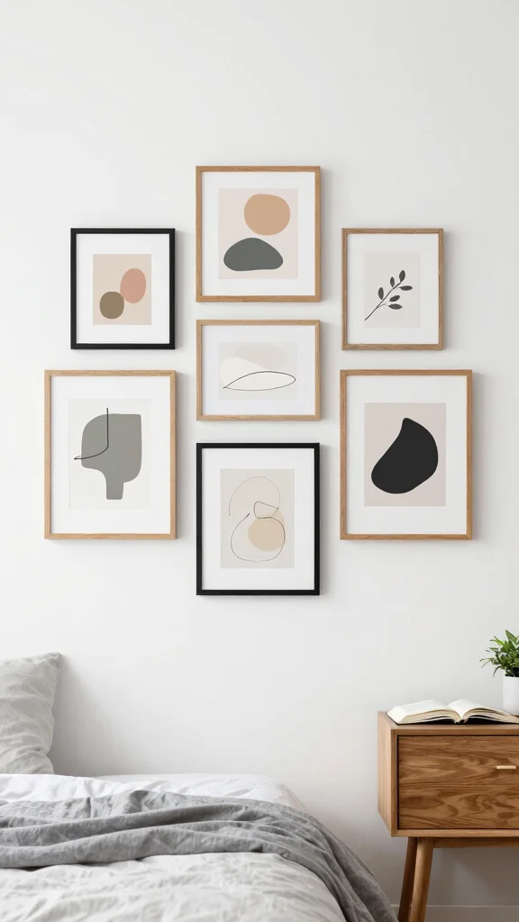 14 Wall Art Bedroom Ideas to Make Your Space Feel More Personal - 1. Framed Minimalist Prints 1