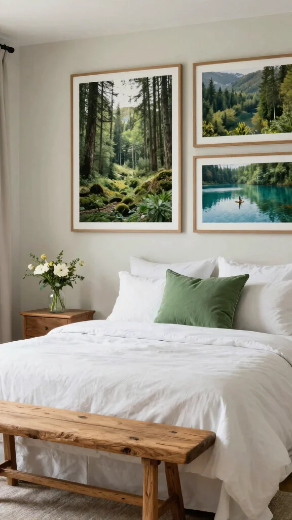 14 Wall Art Bedroom Ideas to Make Your Space Feel More Personal - 2. Nature-Inspired Art 1