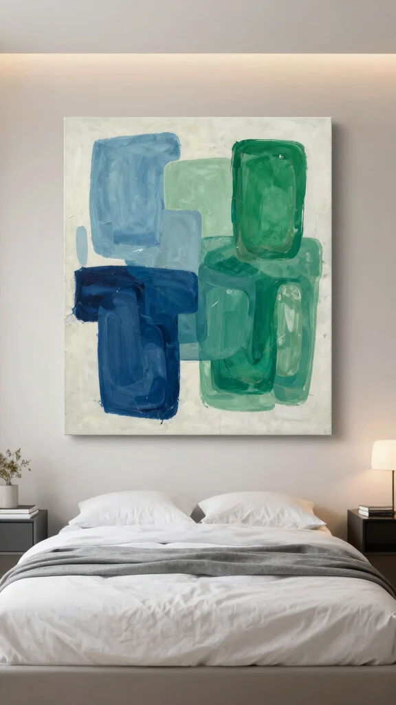 14 Wall Art Bedroom Ideas to Make Your Space Feel More Personal - 4. Oversized Canvas Art 1