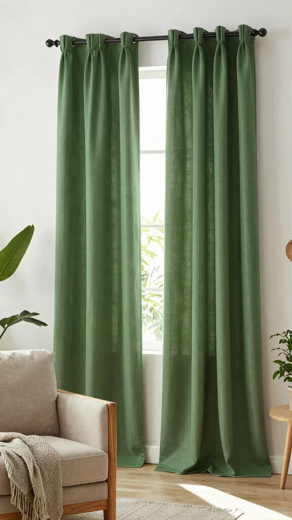 15 Living Room Window Treatment Ideas for a More Finished Space - 1. Organic Cotton Curtains 1