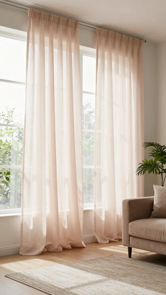 15 Living Room Window Treatment Ideas for a More Finished Space - 8. Sheer Eco-Friendly Curtains 1
