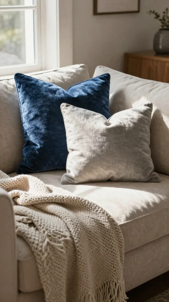 15 Throw Pillow Couch Ideas for Modern and Cozy Living Rooms - 3. Textured Layers 1