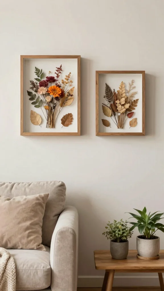 15 Wall Art Home Decor Ideas for Every Style and Budget - 13. Art from Nature: Dried Flowers and Leaves 1