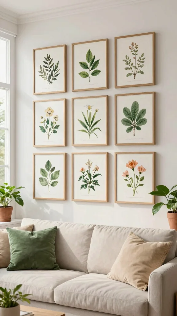 15 Wall Art Home Decor Ideas for Every Style and Budget - 2. Botanical Prints for a Fresh Feel 1