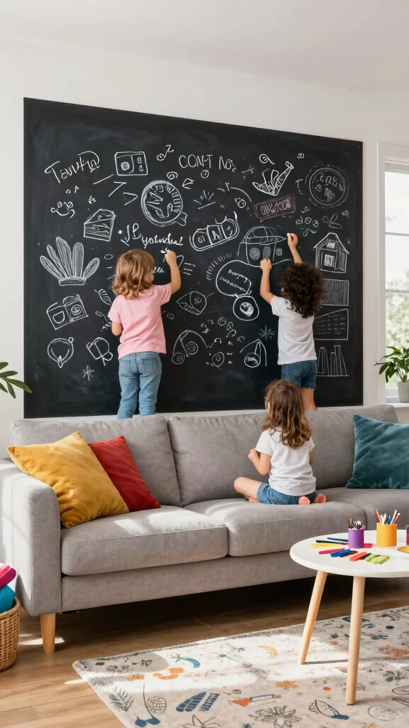 15 Wall Art Living Room Ideas for a Cozy and Polished Space - 14. Interactive Art 1