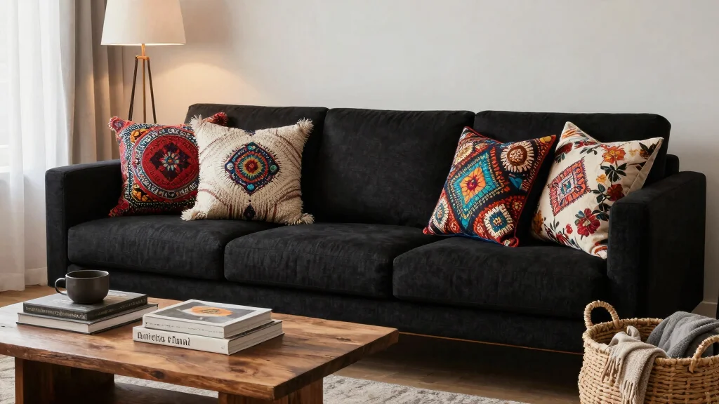 15 Throw Pillows Ideas for a Black Couch – Illinois Furniture and More