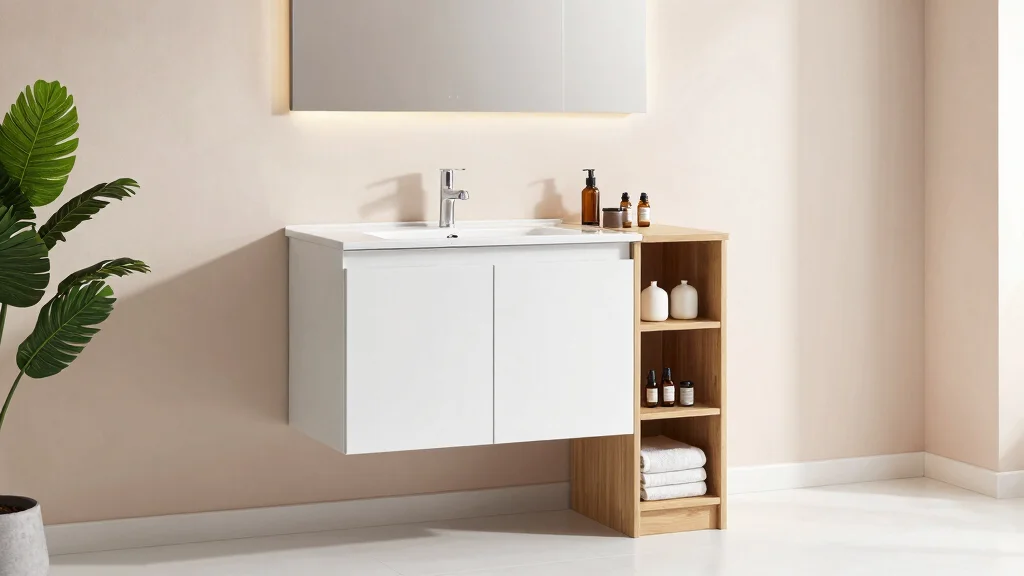 16 Bathroom Vanity with Storage Tower Ideas That Add Height - homemoderndesigns.com